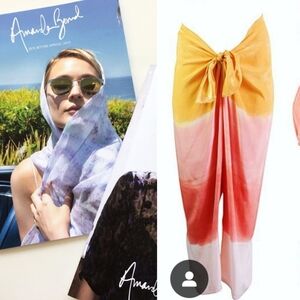 Amanda Bond cult g tiered ombre 100% silk tie resort trouser pants xs s